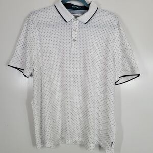 Ted Baker Lond Polka Dots Polo Shirt /Blue Details White‎ Size 7 Golf